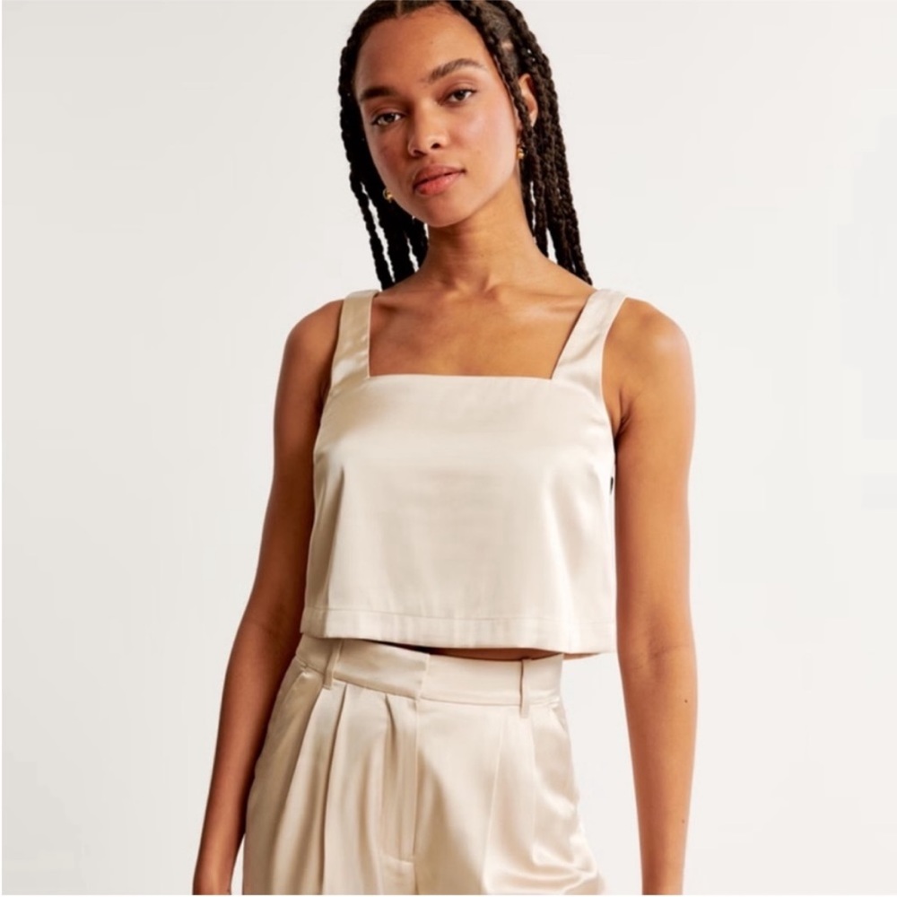 Abercrombie Square Neck Silk Tank